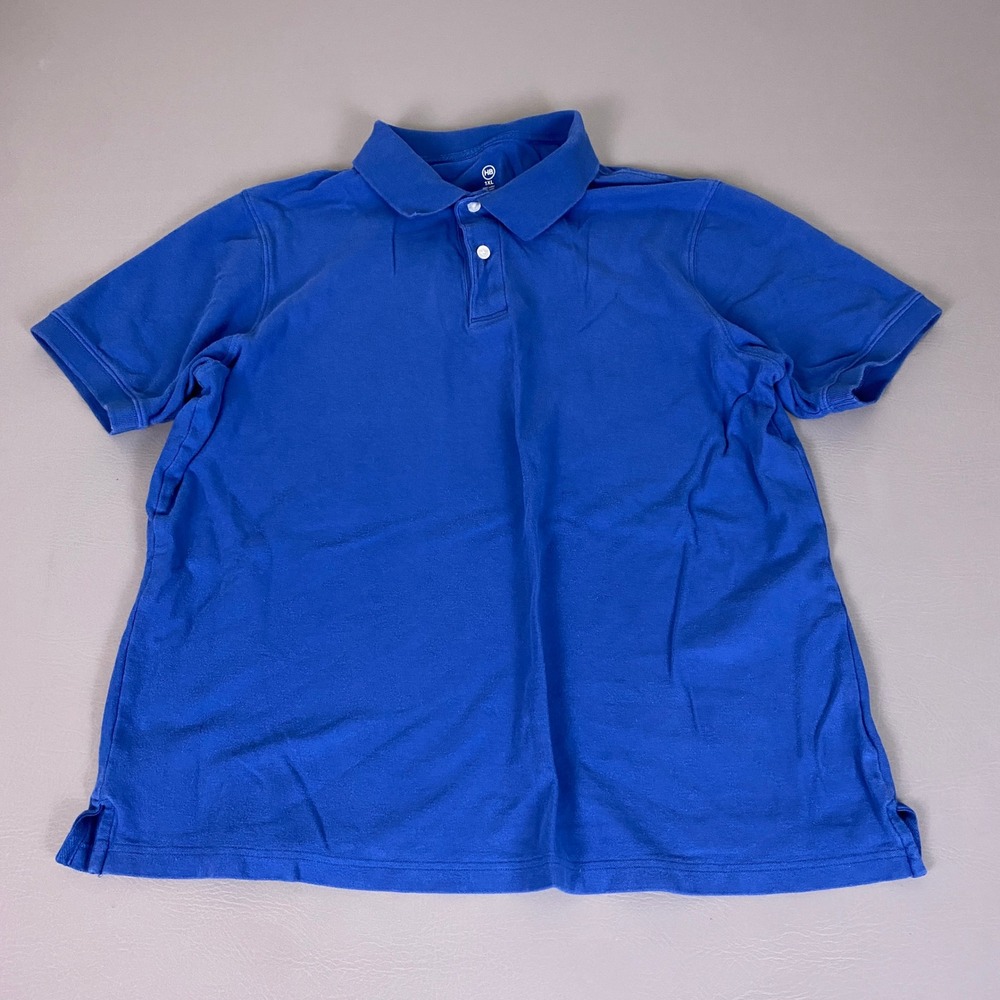 HB Polo Shirt Men's Size 1XL Blue 100% Cotton Short Sleeve Solid Casual‎ Pique